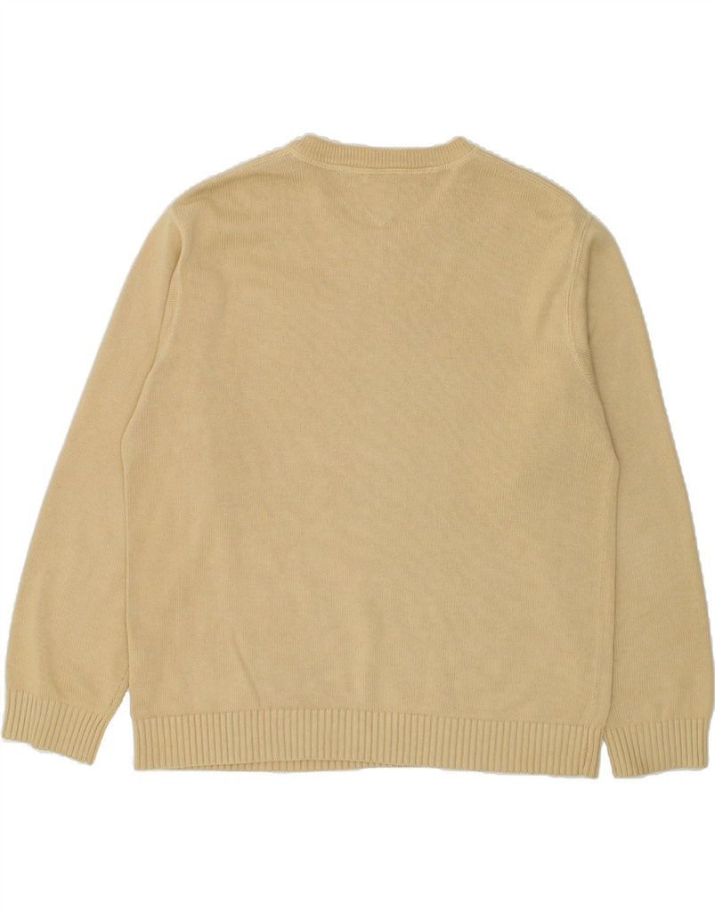 TOMMY HILFIGER Mens Boat Neck Jumper Sweater XL Beige Cotton | Vintage Tommy Hilfiger | Thrift | Second-Hand Tommy Hilfiger | Used Clothing | Messina Hembry 