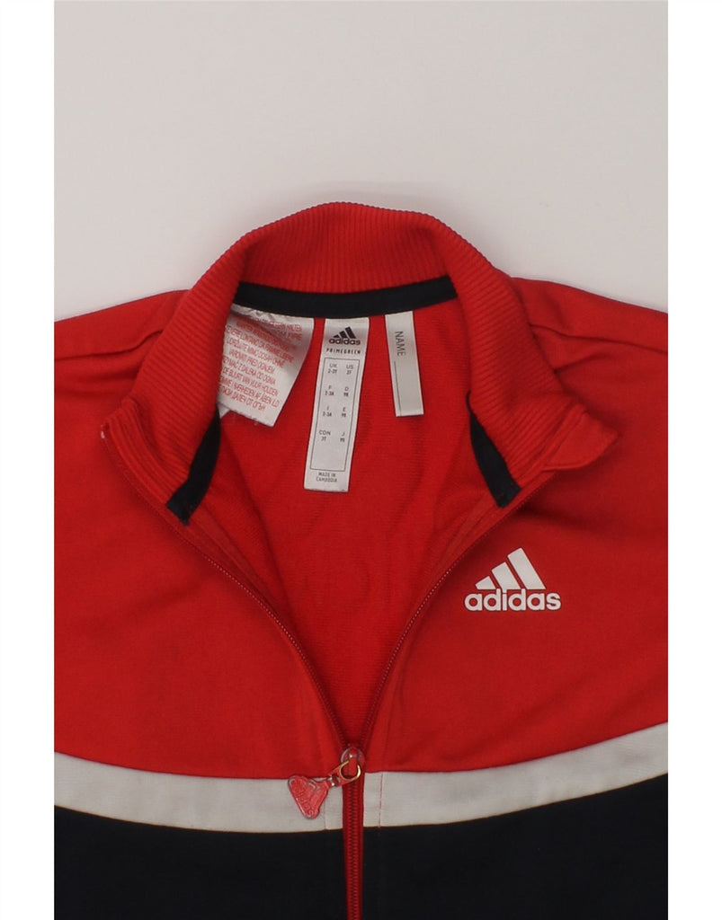 ADIDAS Boys Graphic Tracksuit Top Jacket 2-3 Years Red Colourblock | Vintage Adidas | Thrift | Second-Hand Adidas | Used Clothing | Messina Hembry 