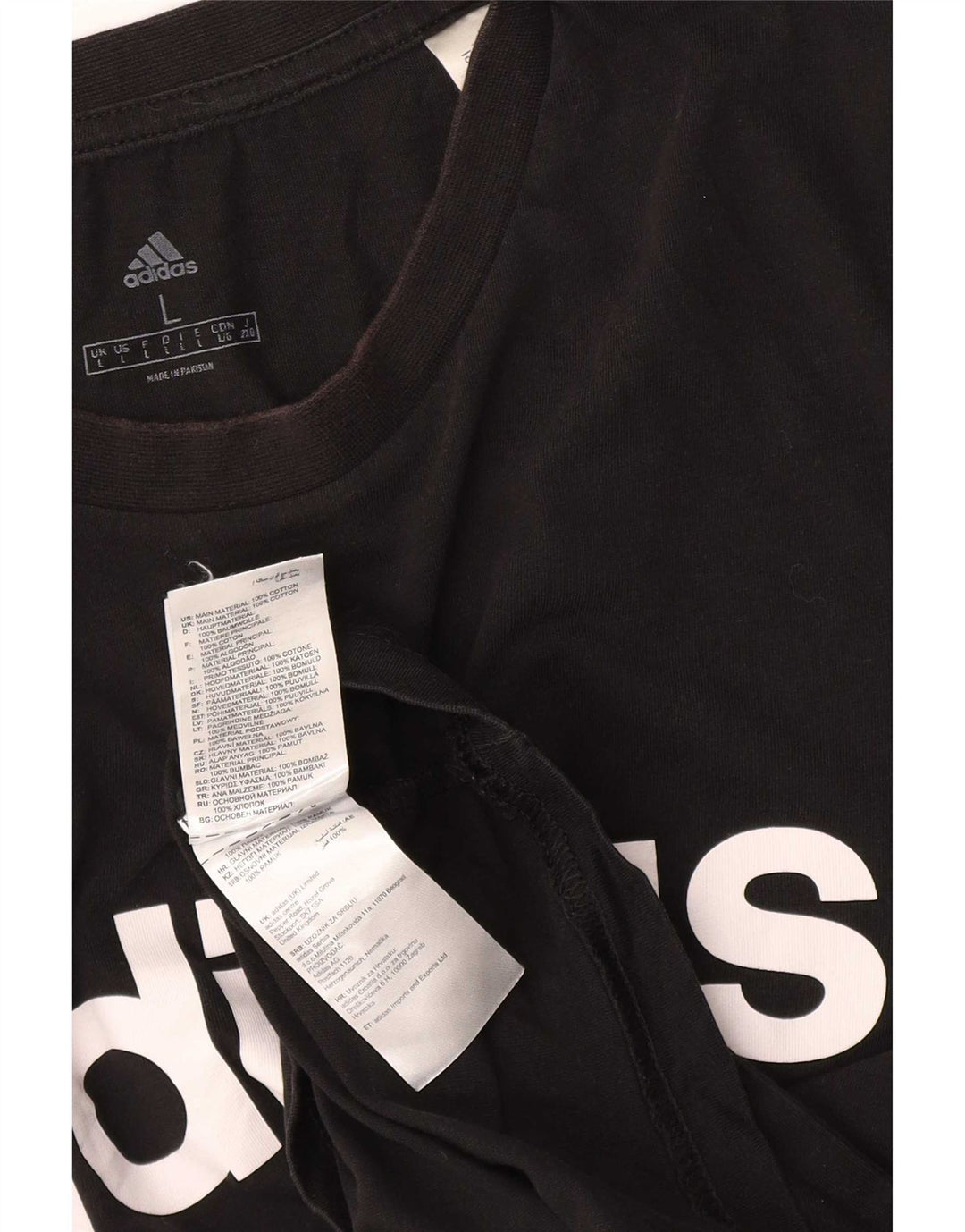 Adidas Mens Graphic T-Shirt Top Large Black Cotton