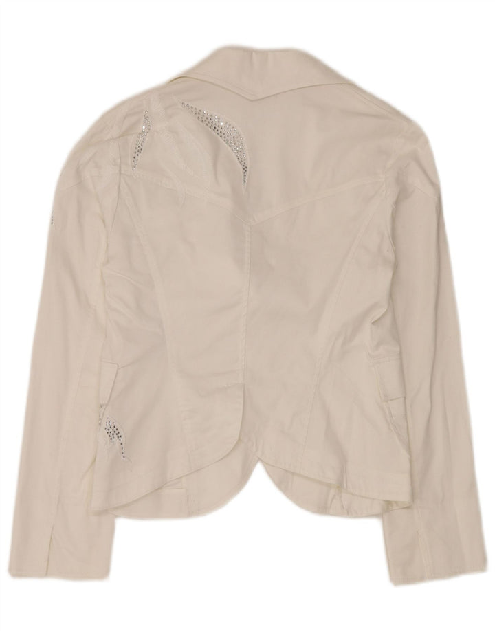 ROCCOBAROCCO Womens 2 Button 2 Piece Set UK 14 Medium W32 L34 White