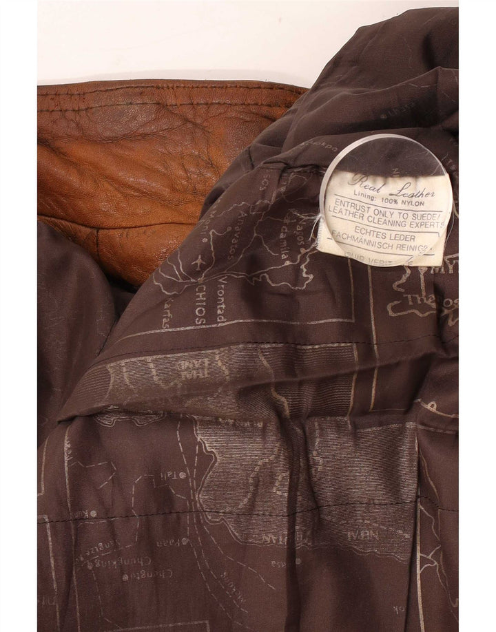Vintage Mens Leather Jacket UK 40 Large Brown