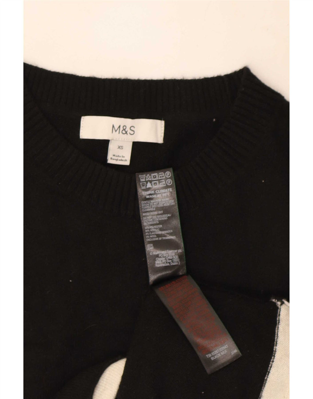 Marks & Spencer Womens Vest Tank Top UK 6 XS Black Polyester