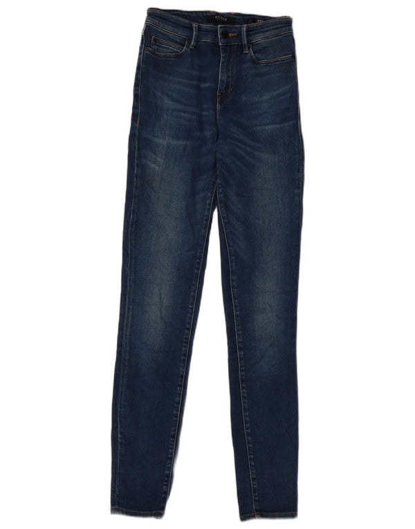 Guess Womens High Rise Skinny Jeans W25 L29 Blue Cotton