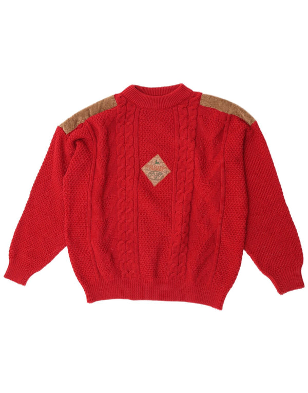 Vintage Mens Crew Neck Jumper Sweater XL Red
