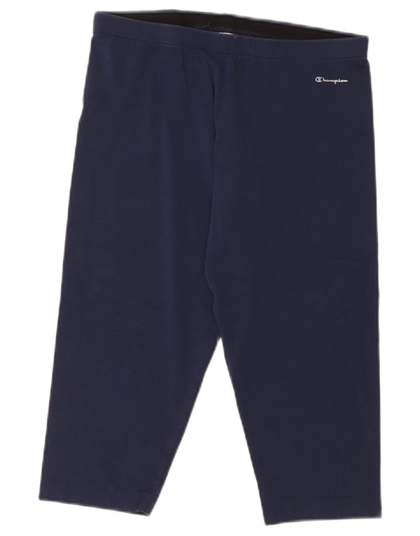 Champion Womens Capri Leggings UK 18 XL Navy Blue Cotton