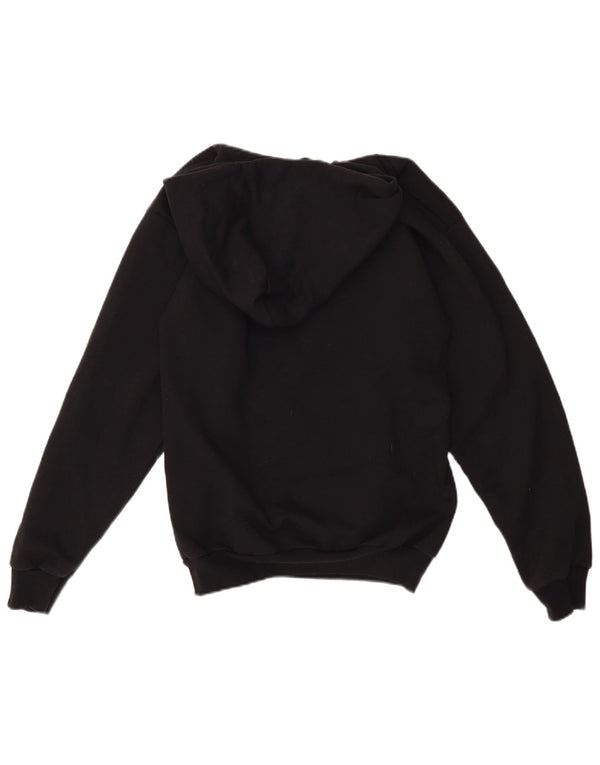 Champion Womens Graphic Hoodie Jumper UK 14 Medium Black Polyester