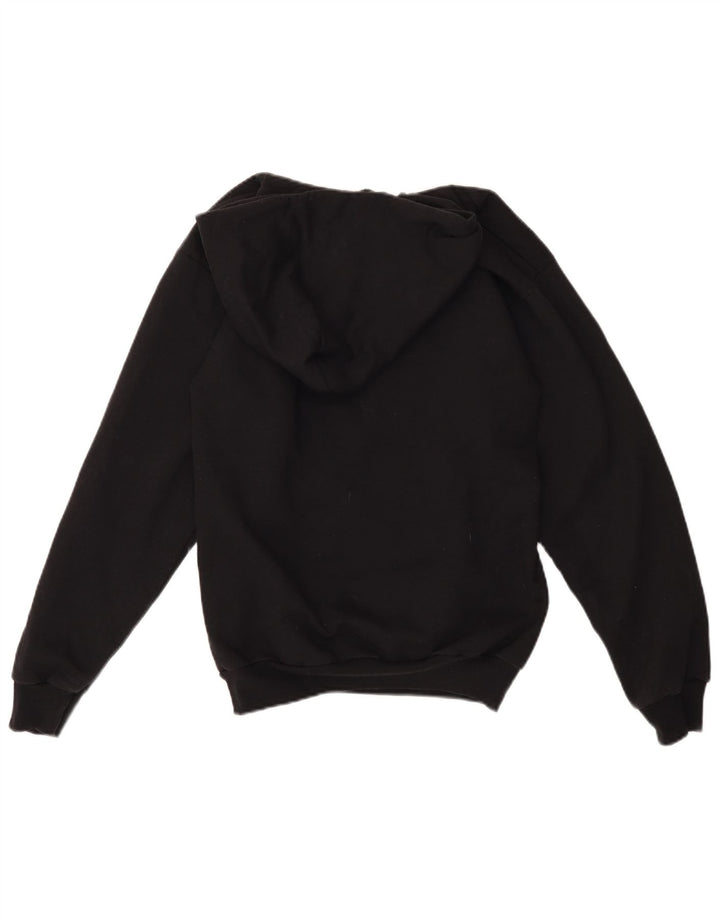 Champion Womens Graphic Hoodie Jumper UK 14 Medium Black Polyester