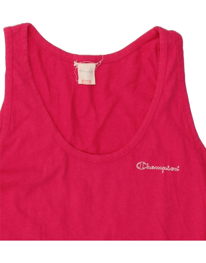 CHAMPION Womens Vest Top UK 10 Small Pink Cotton Vintage Champion and Second-Hand Champion from Messina Hembry 