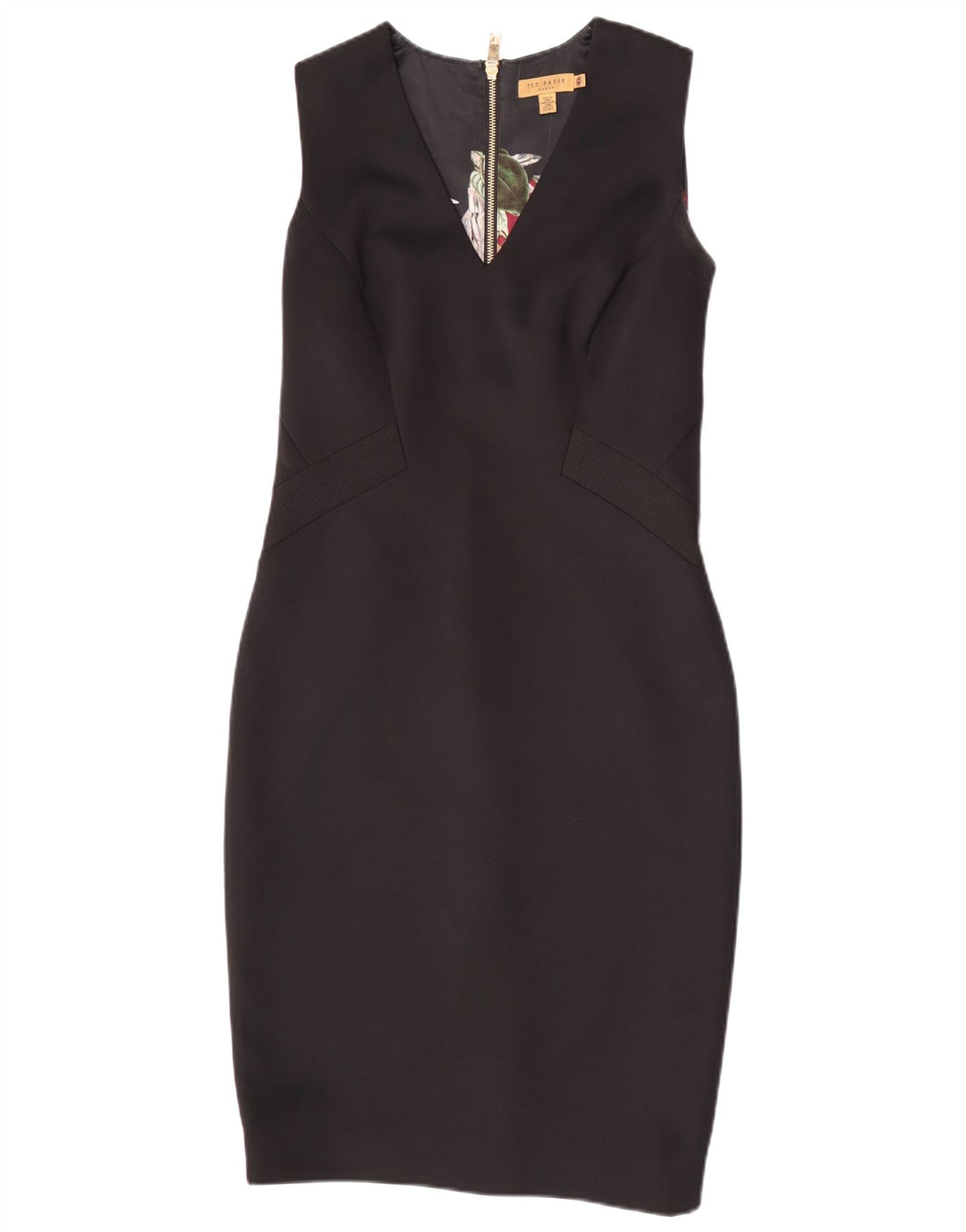 Ted Baker Womens Sleeveless Bodycon Dress Size 3 Medium Black Polyester