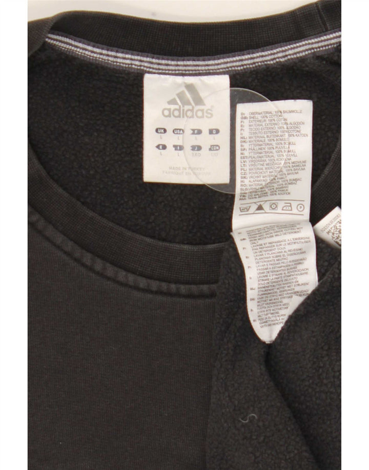 Adidas Mens Graphic Sweatshirt Jumper Large Black Cotton