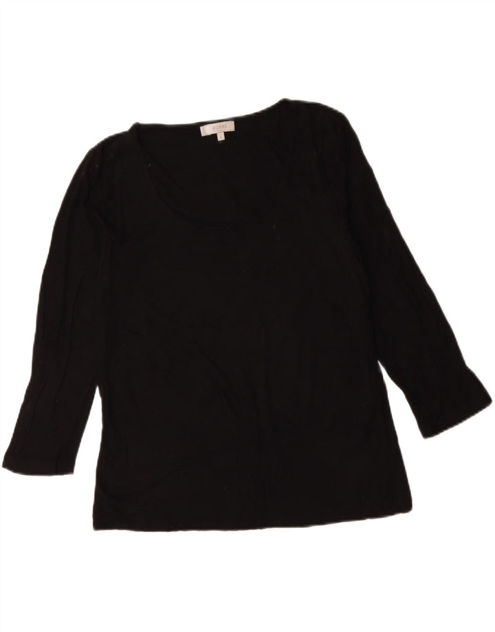 Hobbs Womens Top 3/4 Sleeve UK 12 Medium Black Viscose