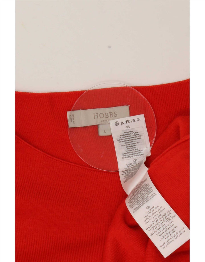 Hobbs Womens Top 3/4 Sleeve UK 14 Large Red Viscose
