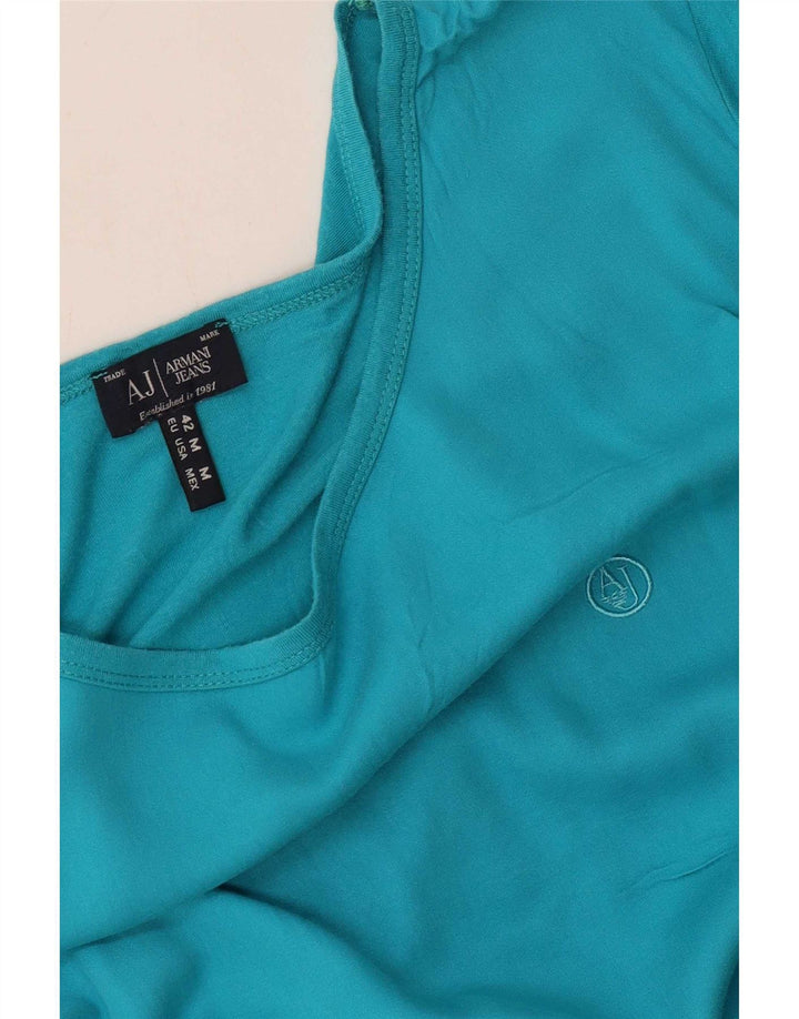 Armani Jeans Womens T-Shirt Top UK 12 Medium Blue