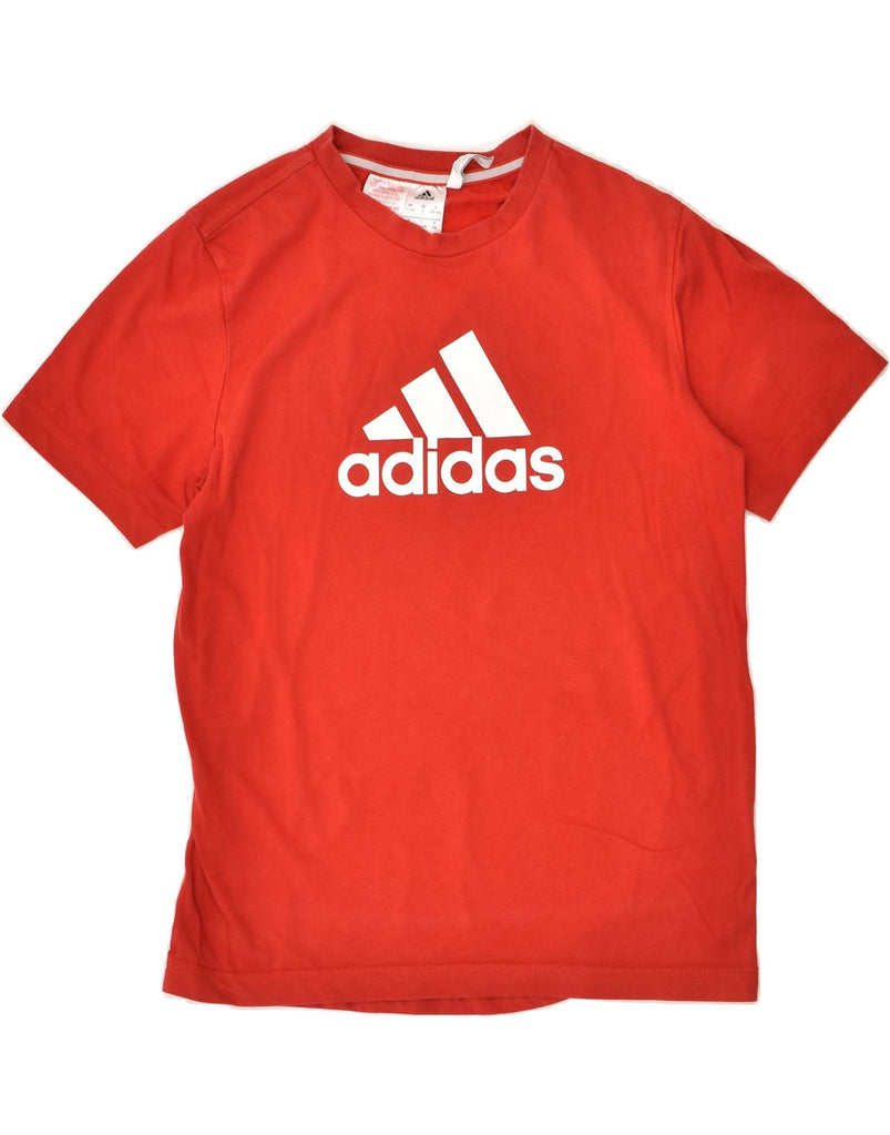 ADIDAS Boys Climalite Graphic T-Shirt Top 13-14 Years Red Cotton | Vintage Adidas | Thrift | Second-Hand Adidas | Used Clothing | Messina Hembry 