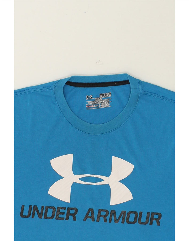 UNDER ARMOUR Mens Regular Graphic T-Shirt Top Medium Blue Cotton | Vintage Under Armour | Thrift | Second-Hand Under Armour | Used Clothing | Messina Hembry 