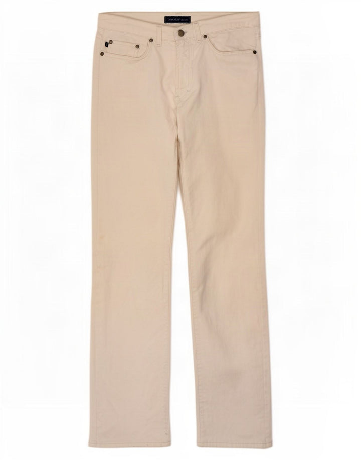 Trussardi Mens Straight Jeans W33 L33 White Cotton
