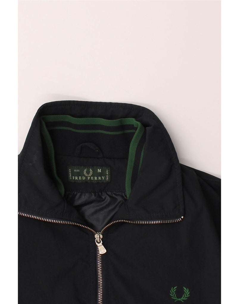 FRED PERRY Mens Bomber Jacket UK 38 Medium Navy Blue Nylon Vintage Fred Perry and Second-Hand Fred Perry from Messina Hembry 