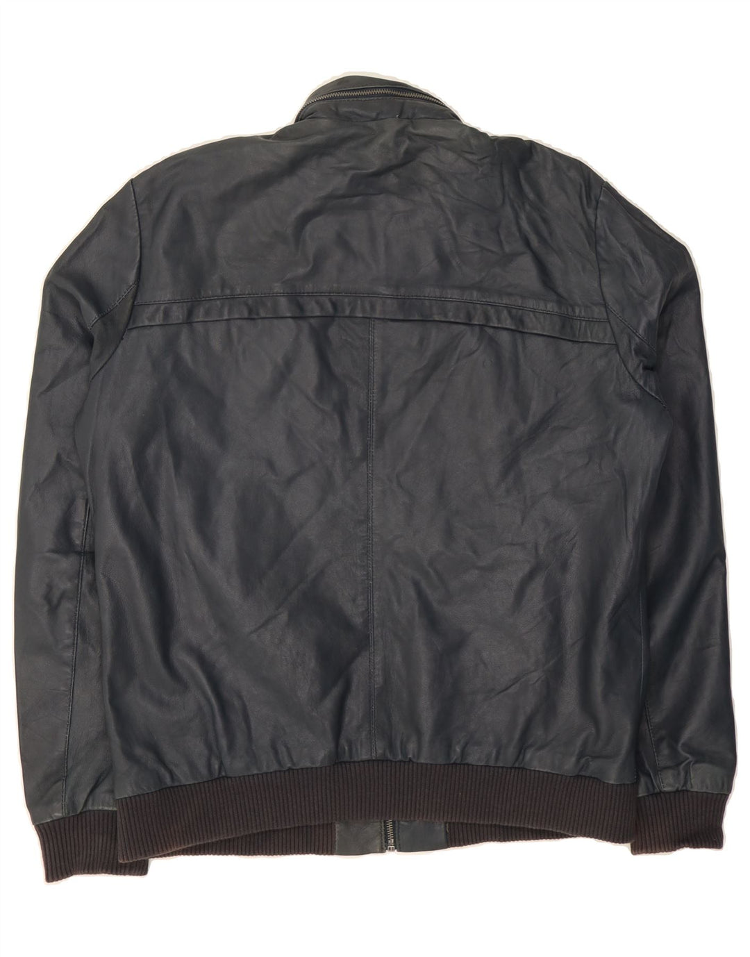 PEPE JEANS Womens Leather Jacket UK 18 XL Navy Blue Leather Vintage PEPE Jeans and Second-Hand PEPE Jeans from Messina Hembry 