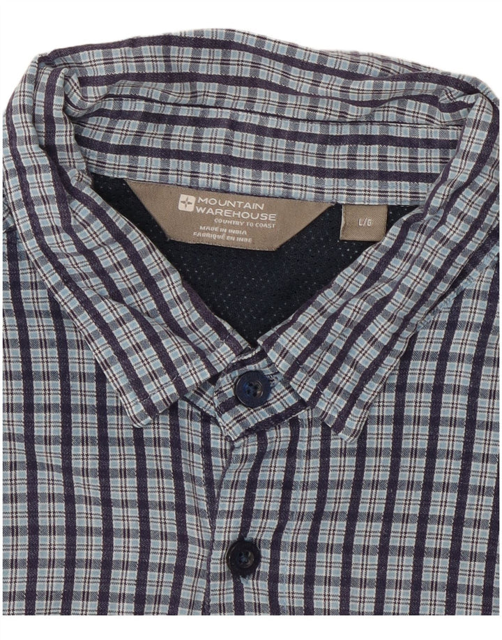 Mountain Warehouse Mens Short Sleeve Shirt Large Blue Check