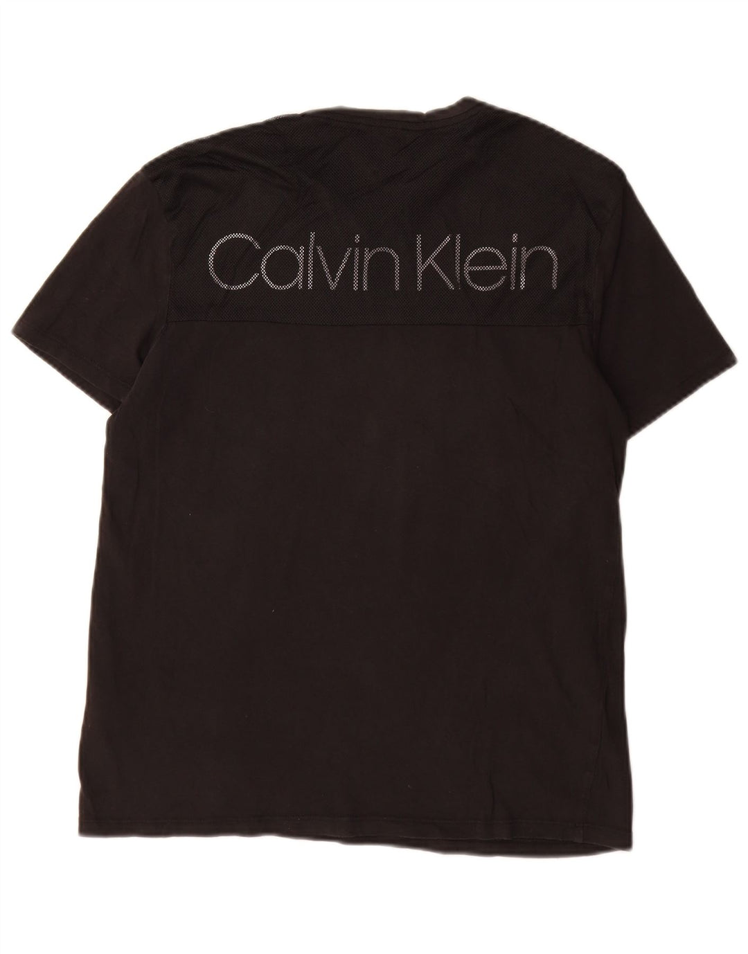 CALVIN KLEIN Mens Graphic T-Shirt Top Small Black Cotton