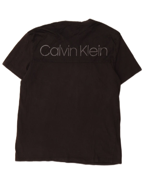 CALVIN KLEIN Mens Graphic T-Shirt Top Small Black Cotton