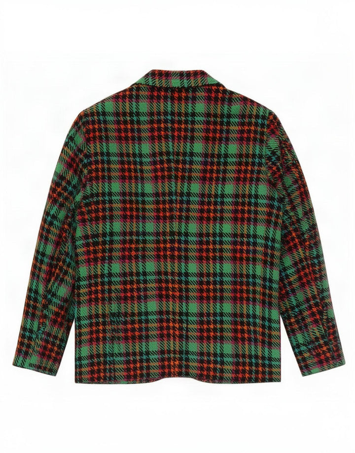 Vintage Womens 3 Button Blazer Jacket UK 16 Large Multicoloured Plaid