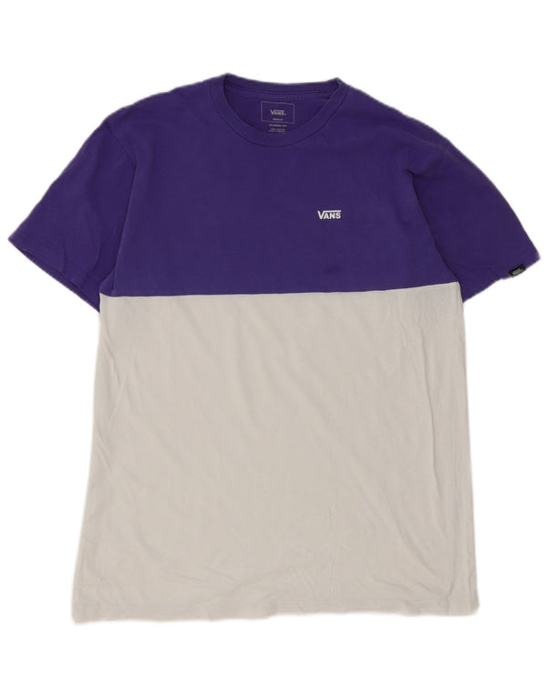Vans Mens Classic Fit T-Shirt Top Medium Purple Colourblock Cotton