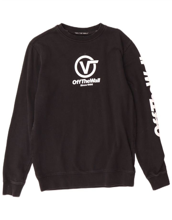 Vans Mens Off The Wall Graphic Sweatshirt Jumper XS Black Cotton