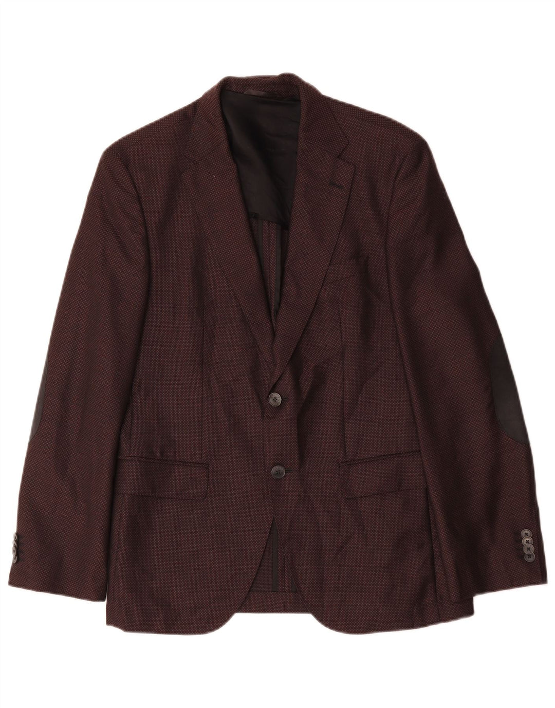 Hugo Boss Mens 2 Button Blazer Jacket EU 48 Medium Burgundy Wool