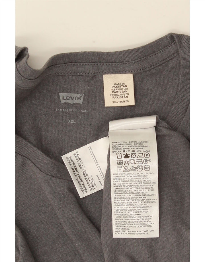 LEVI'S Mens T-Shirt Top 2XL Grey Cotton