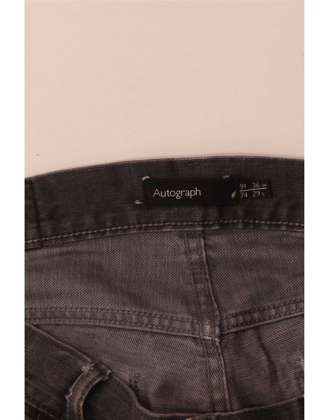 Marks & Spencer Mens Autograph Straight Jeans W36 L29 Grey Cotton