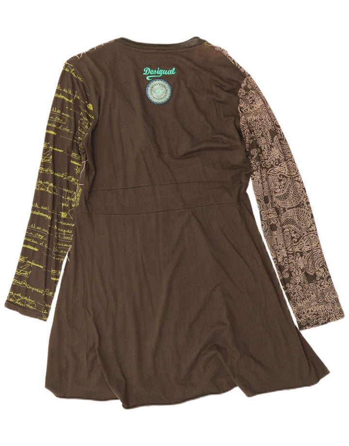 Desigual Womens Abstract Pattern A-Line Dress UK 18 XL Green