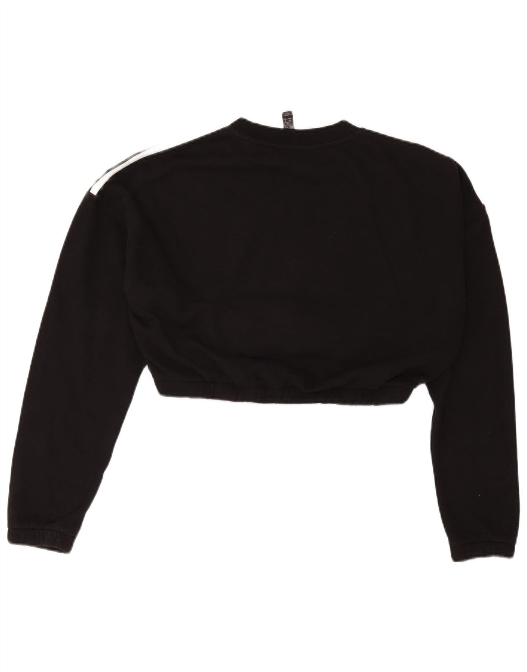 Adidas Womens Crop Sweatshirt Jumper UK 12/14 Medium Black Cotton