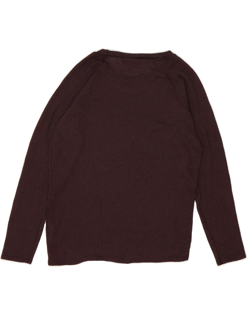TOPSHOP Womens Oversized Boat Neck Jumper Sweater UK 8 Small Burgundy Vintage Topshop and Second-Hand Topshop from Messina Hembry 