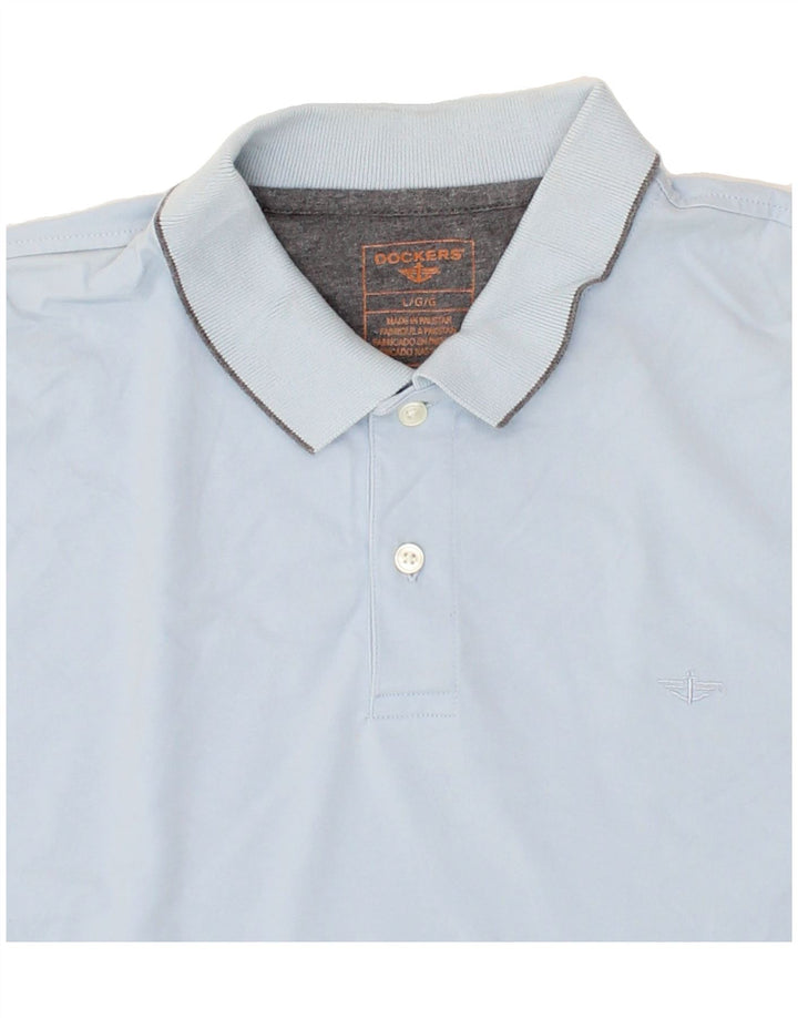 DOCKERS Mens Polo Shirt Large Blue Cotton Vintage Dockers and Second-Hand Dockers from Messina Hembry 