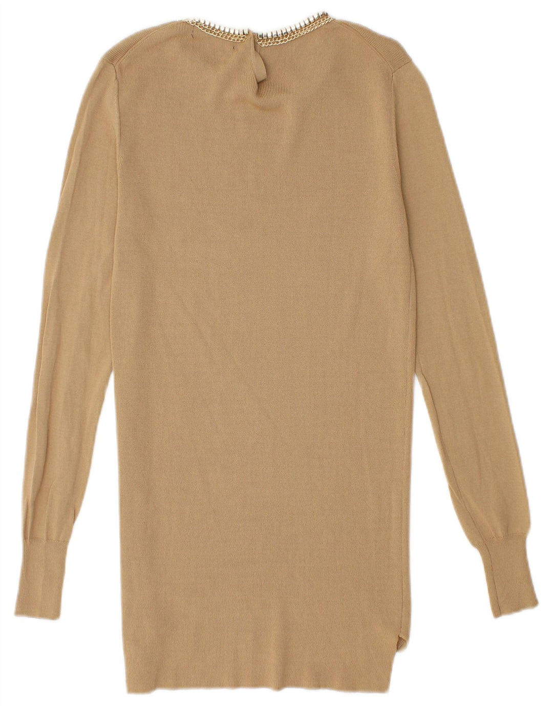 Zara Womens Boat Neck Jumper Sweater UK 8 Small Beige