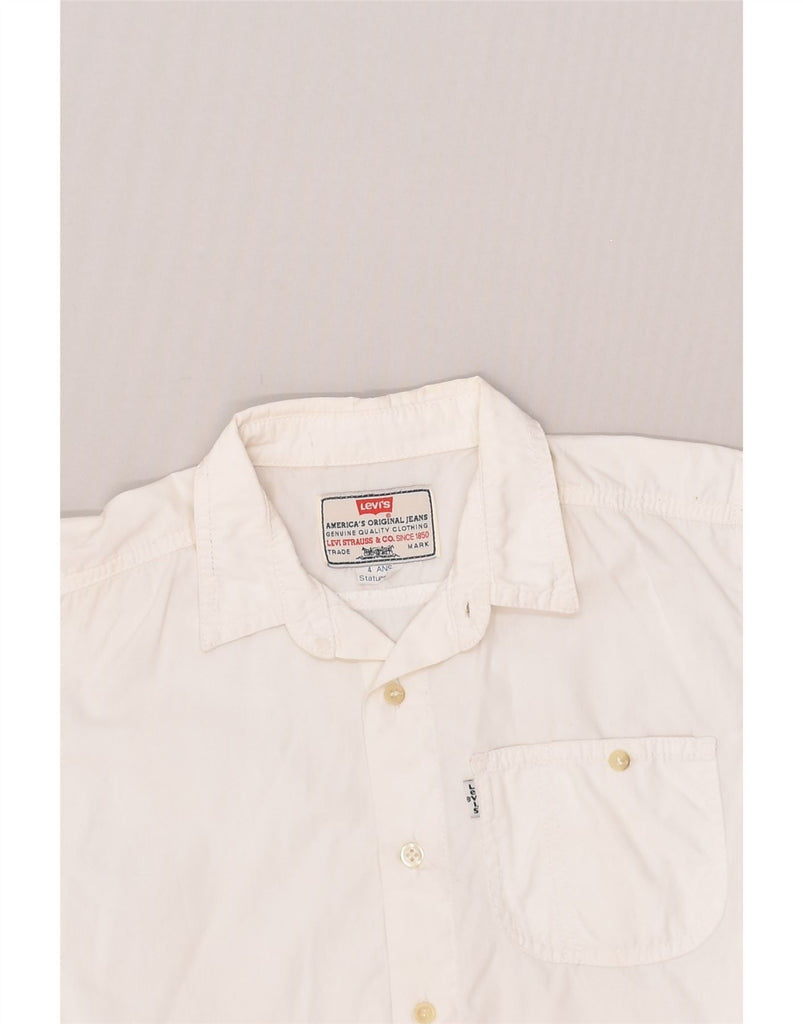 LEVI'S Boys Short Sleeve Shirt 3-4 Years White Cotton | Vintage Levi's | Thrift | Second-Hand Levi's | Used Clothing | Messina Hembry 