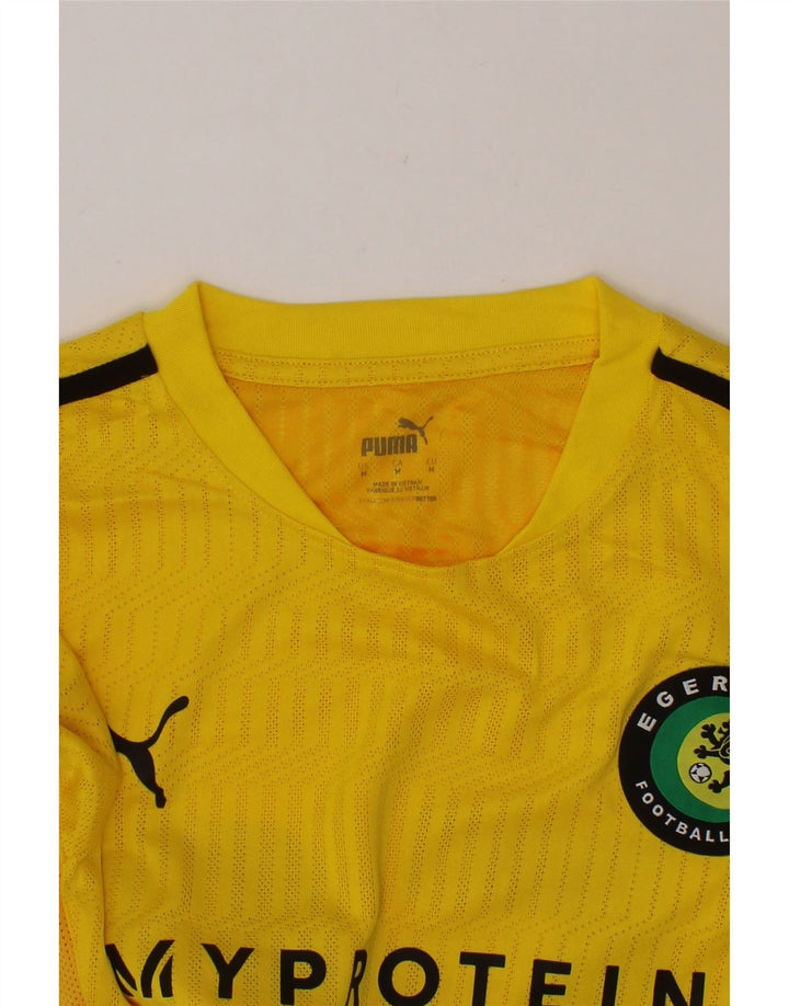PUMA Mens Graphic T-Shirt Top Medium Yellow Polyester Vintage Puma and Second-Hand Puma from Messina Hembry 