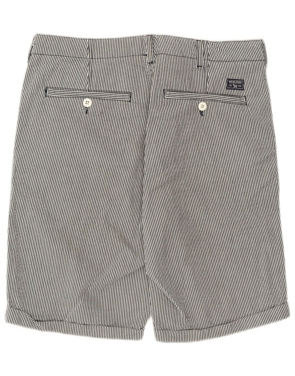 Woolrich Mens Casual Shorts W32 Medium Grey Pinstripe Cotton