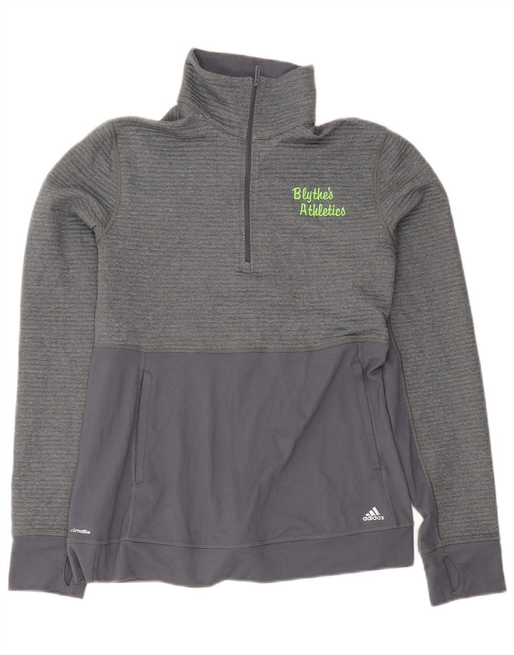 Adidas Womens Climalite Pullover Tracksuit Top UK 12/14 Medium Grey