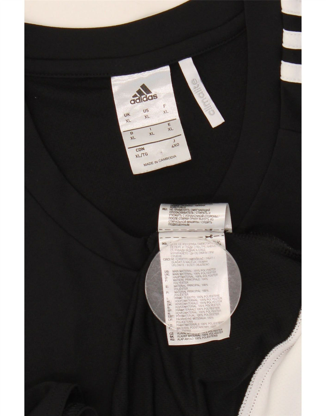 Adidas Mens Climalite T-Shirt Top XL Black Colourblock Polyester