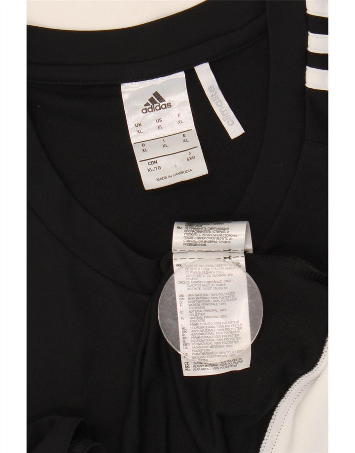 Adidas Mens Climalite T-Shirt Top XL Black Colourblock Polyester