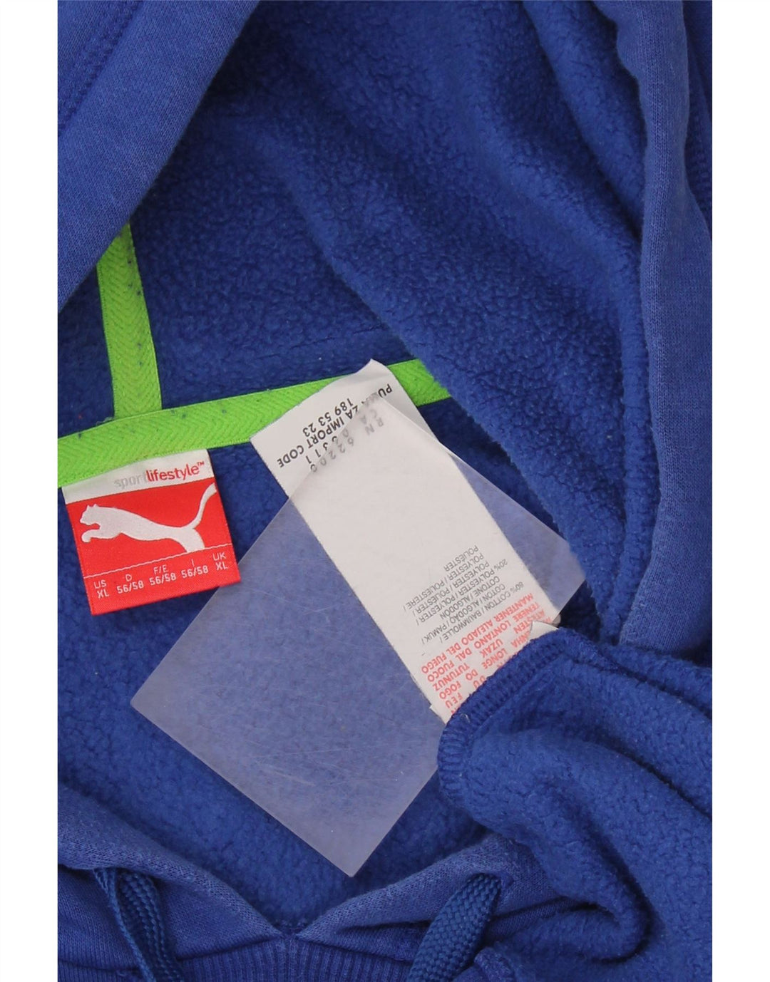 PUMA Mens Graphic Hoodie Jumper XL Blue Cotton