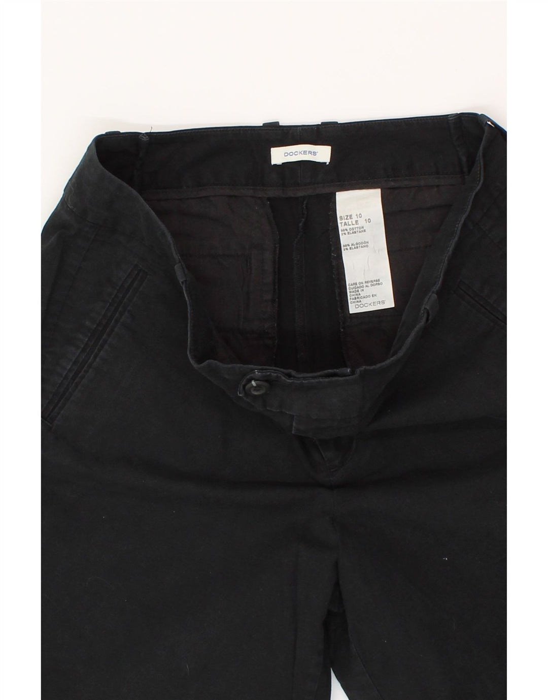 DOCKERS Womens Chino Shorts US 10 Large W32  Black Cotton Vintage Dockers and Second-Hand Dockers from Messina Hembry 