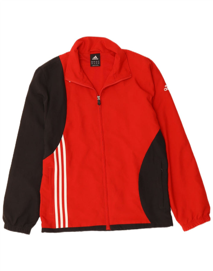 ADIDAS Mens Tracksuit Top Jacket UK 36/38 Small Red Colourblock Polyester