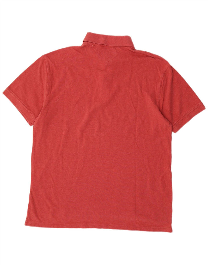 Tommy Hilfiger Mens Polo Shirt Large Red Cotton