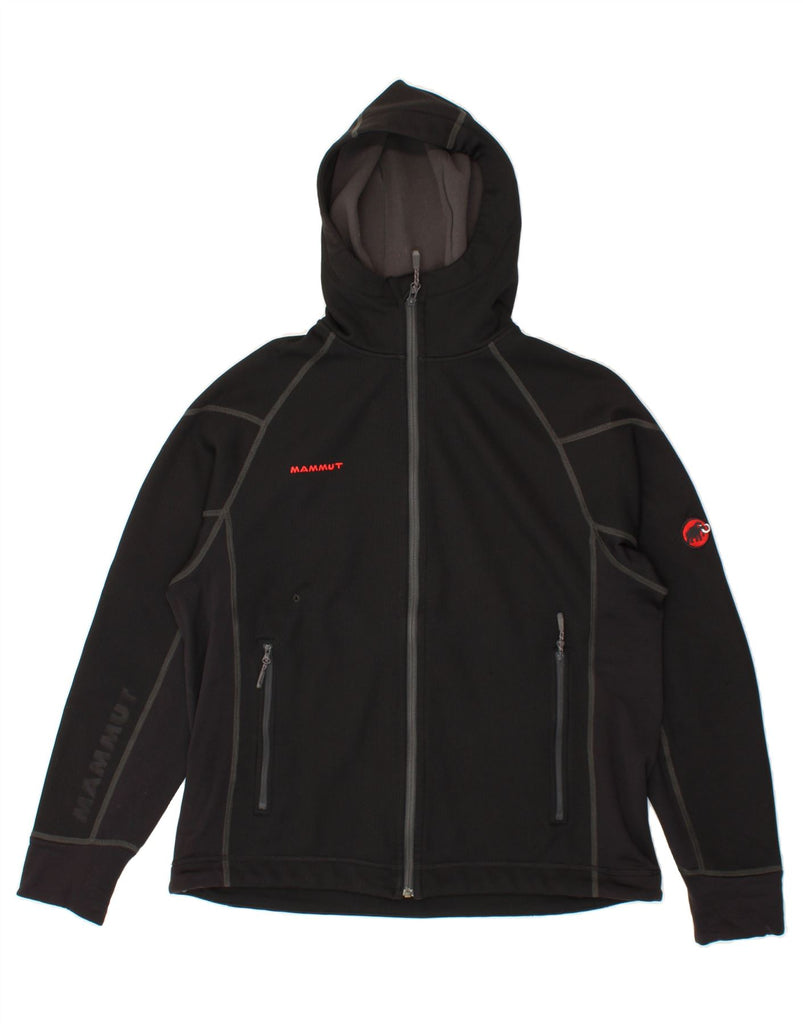 MAMMUT Womens Graphic Zip Hoodie Sweater UK 18 XL Black Vintage Mammut and Second-Hand Mammut from Messina Hembry 