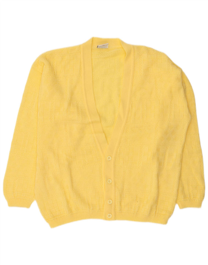 New Fast Mens Cardigan Sweater XL Yellow Acrylic