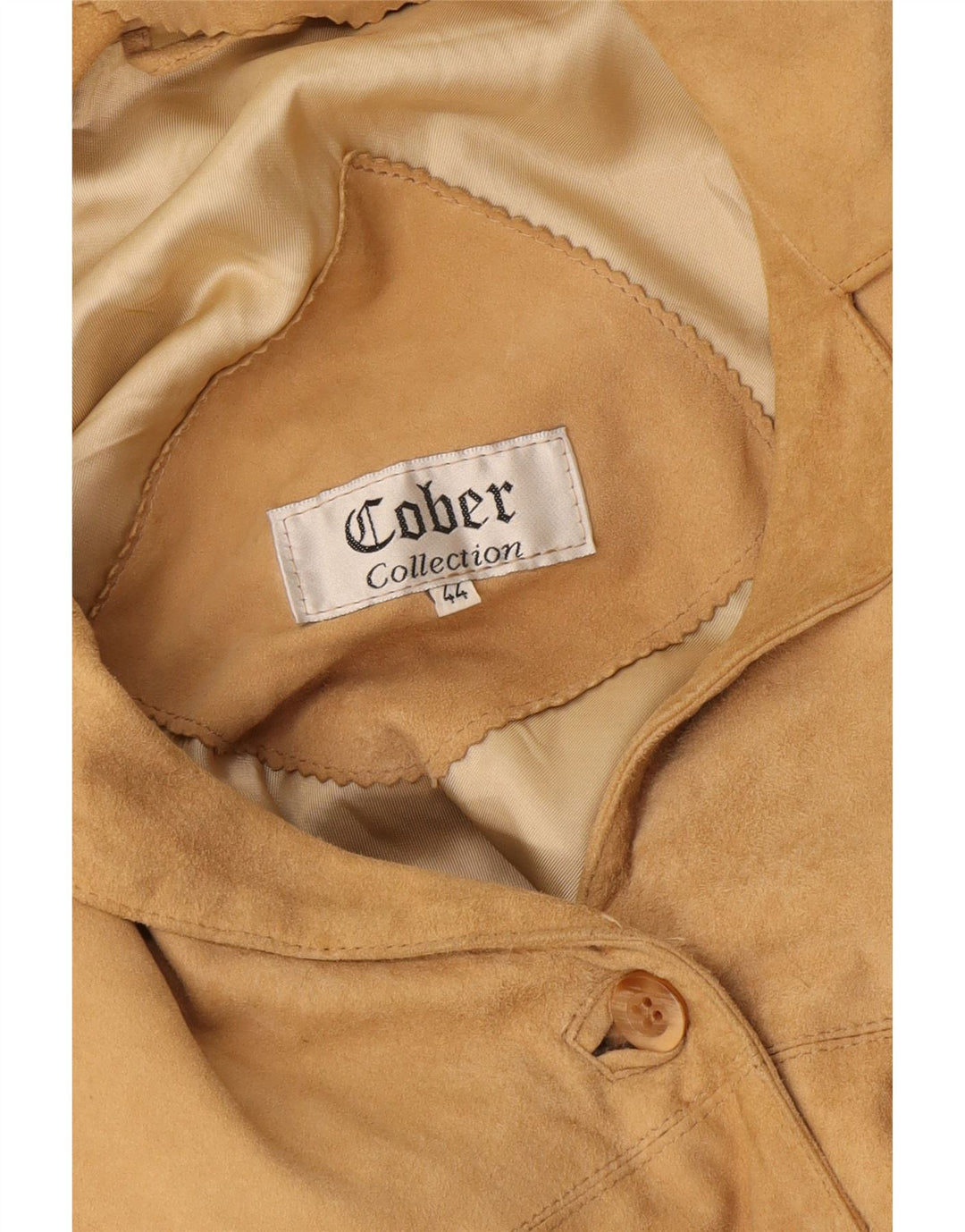 Vintage Womens Suede Jacket IT 44 Medium Beige