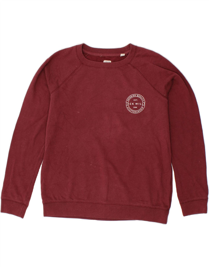 JACK WILLS Womens Sweatshirt Jumper UK 12 Medium Brown Vintage Jack Wills and Second-Hand Jack Wills from Messina Hembry 